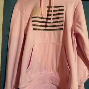 Mossy Oak Pink Camo Flag Hoodie